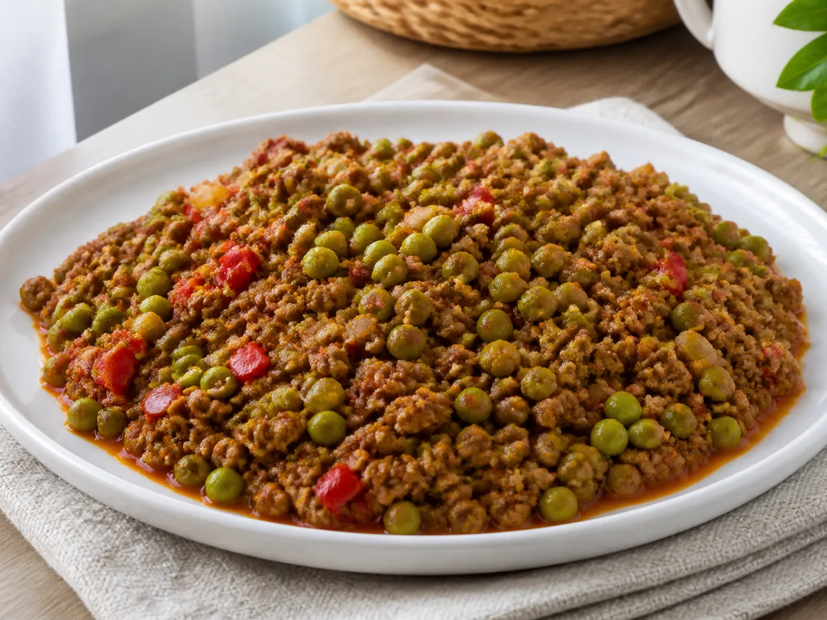 Фарш с горошком и карри