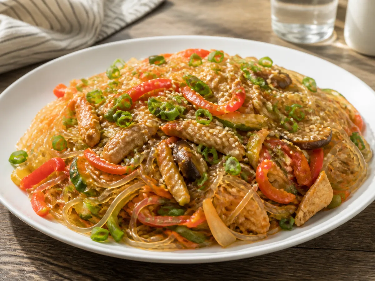 Стеклянная лапша с овощами