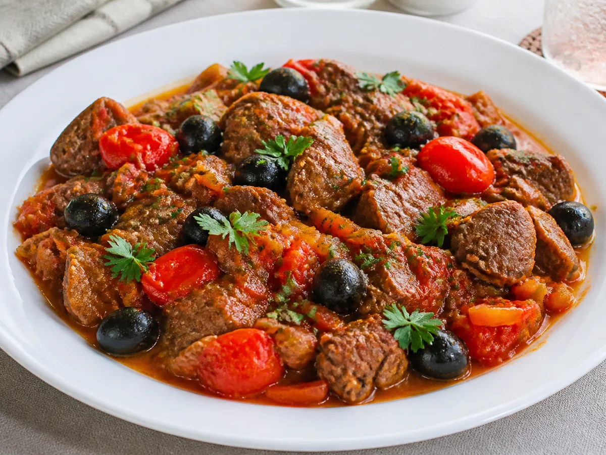 Говядина с оливками