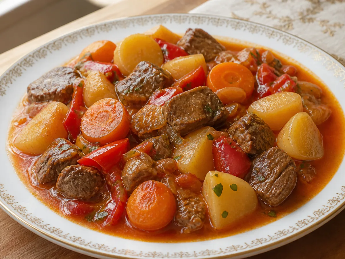 Говядина с овощами
