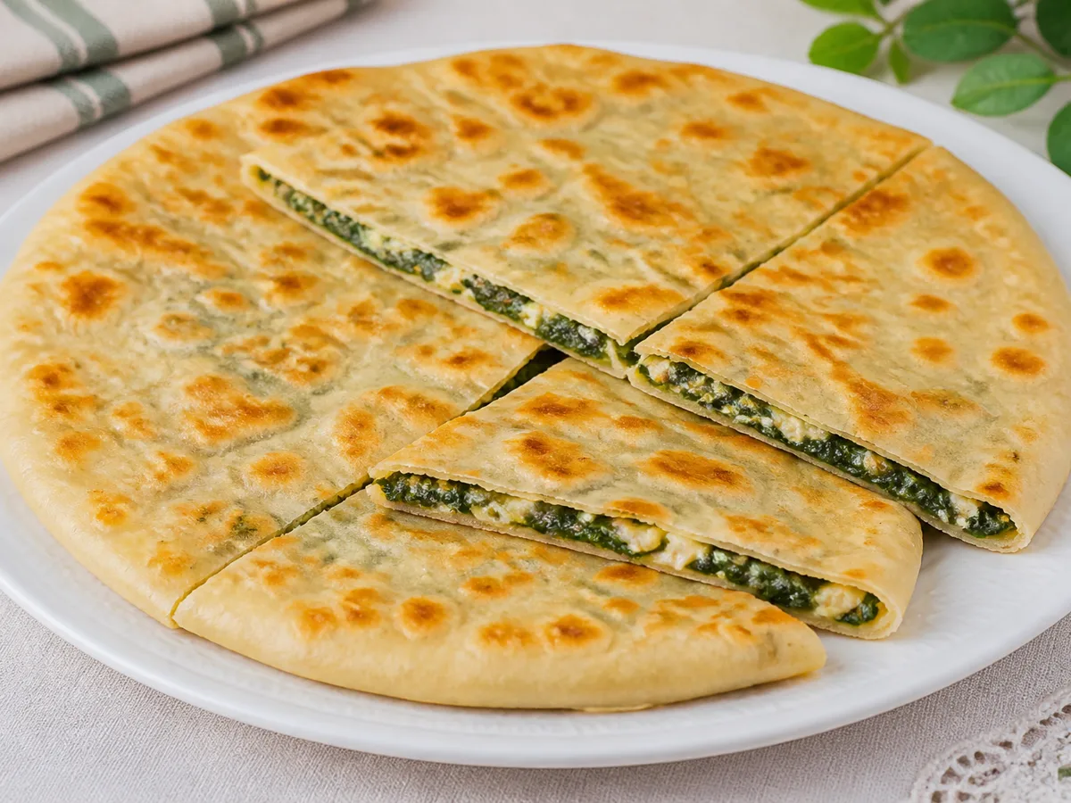 Лепёшка со шпинатом и сыром