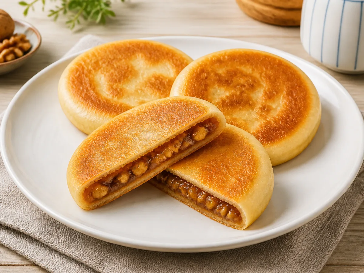 Сладкие лепёшки с орехами и корицей