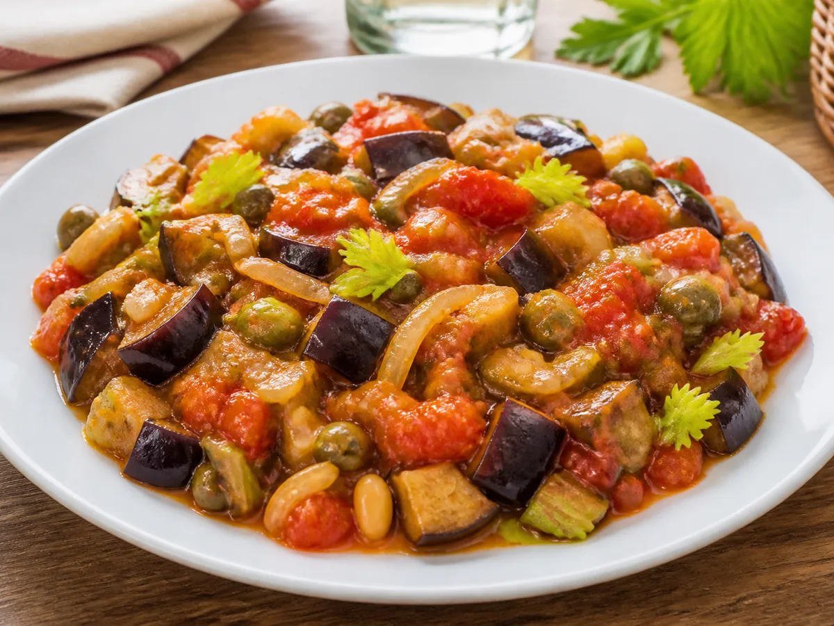 Баклажаны с оливками и уксусом