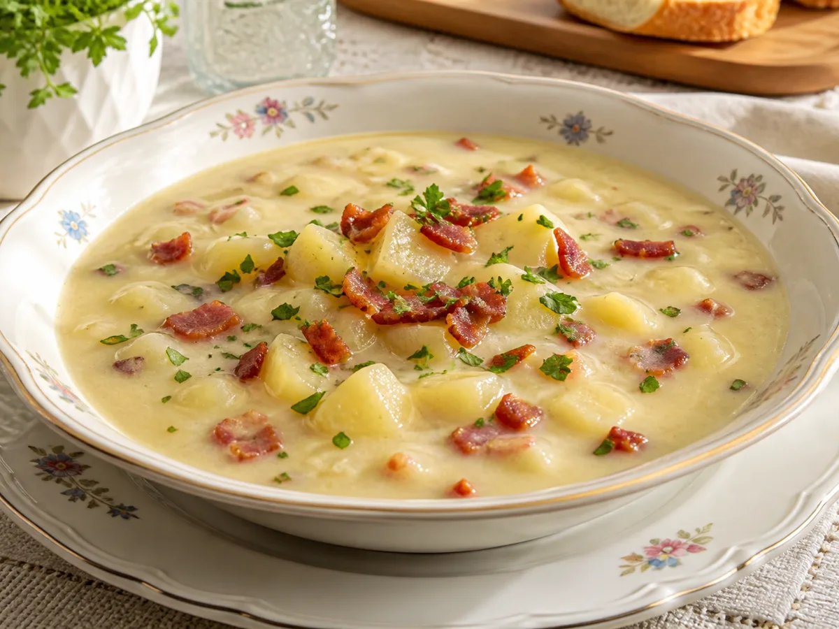Суп из картошки с беконом