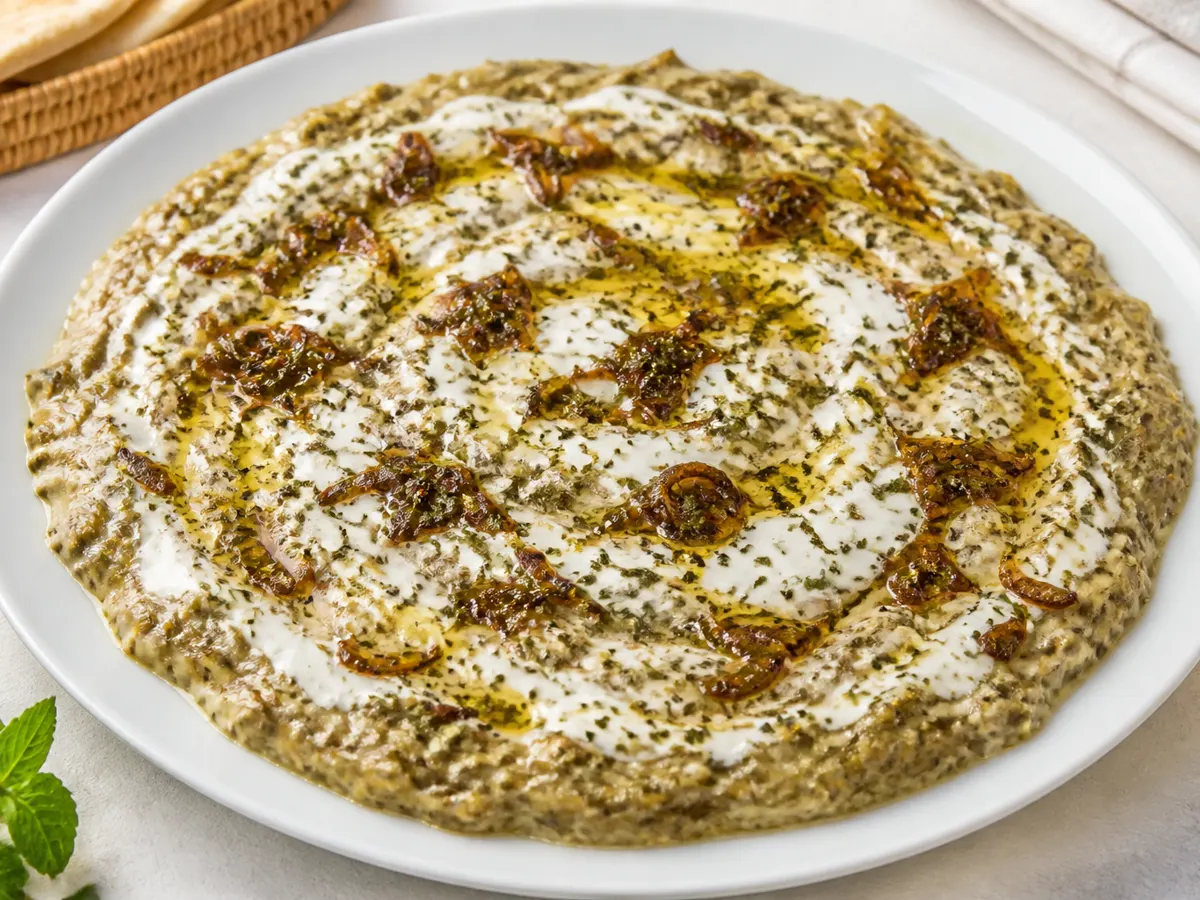 Баклажан с йогуртом и мятой