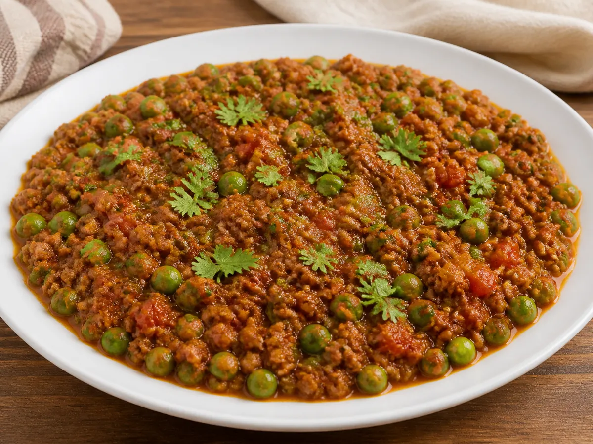 Фарш с горошком и карри