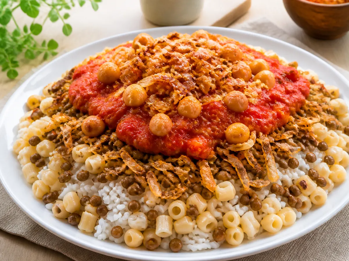 Рис с макаронами, чечевицей и луком