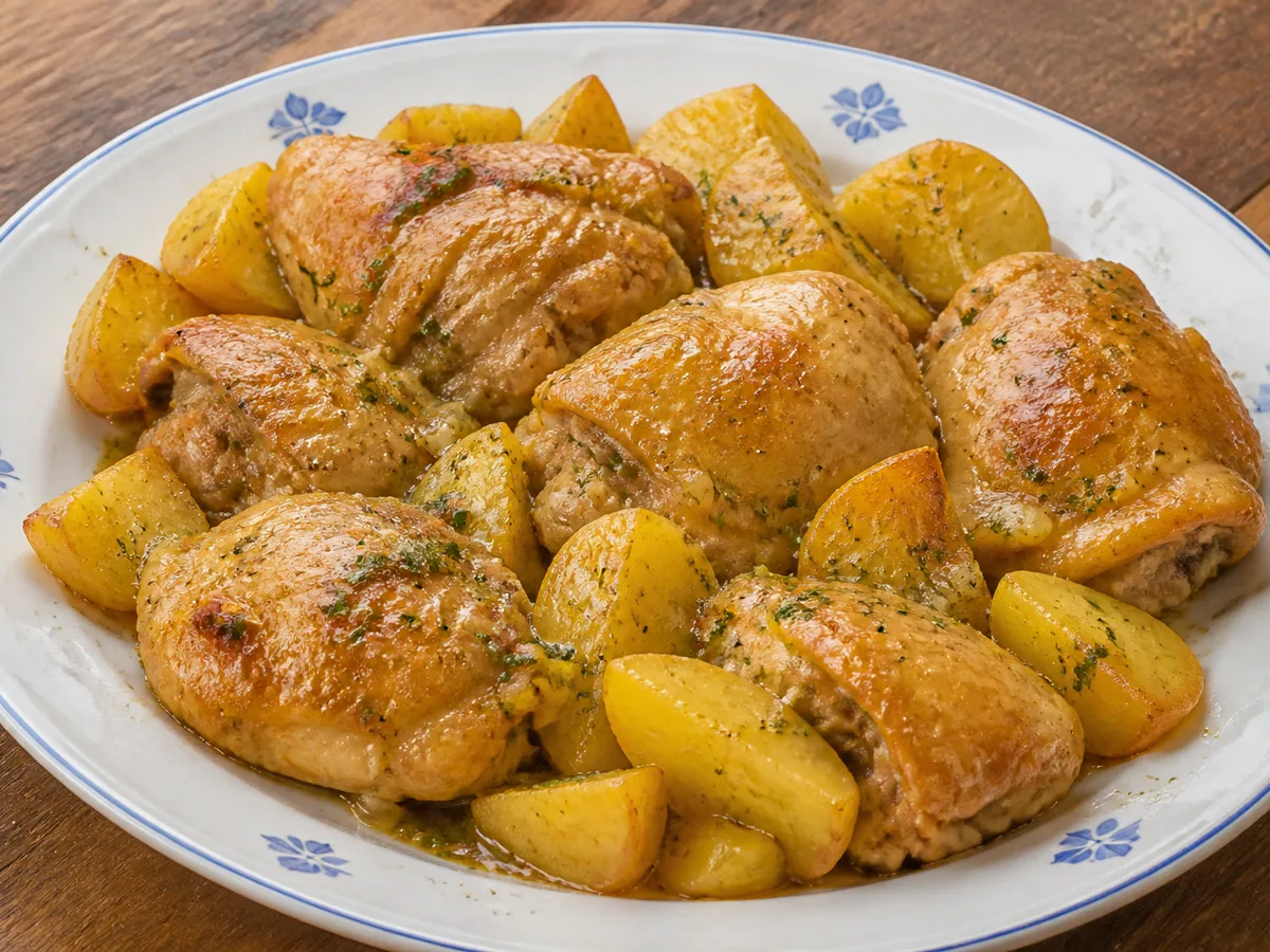 Куриные бёдра с картошкой