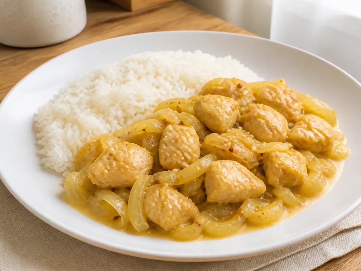 Курица с луком и горчицей
