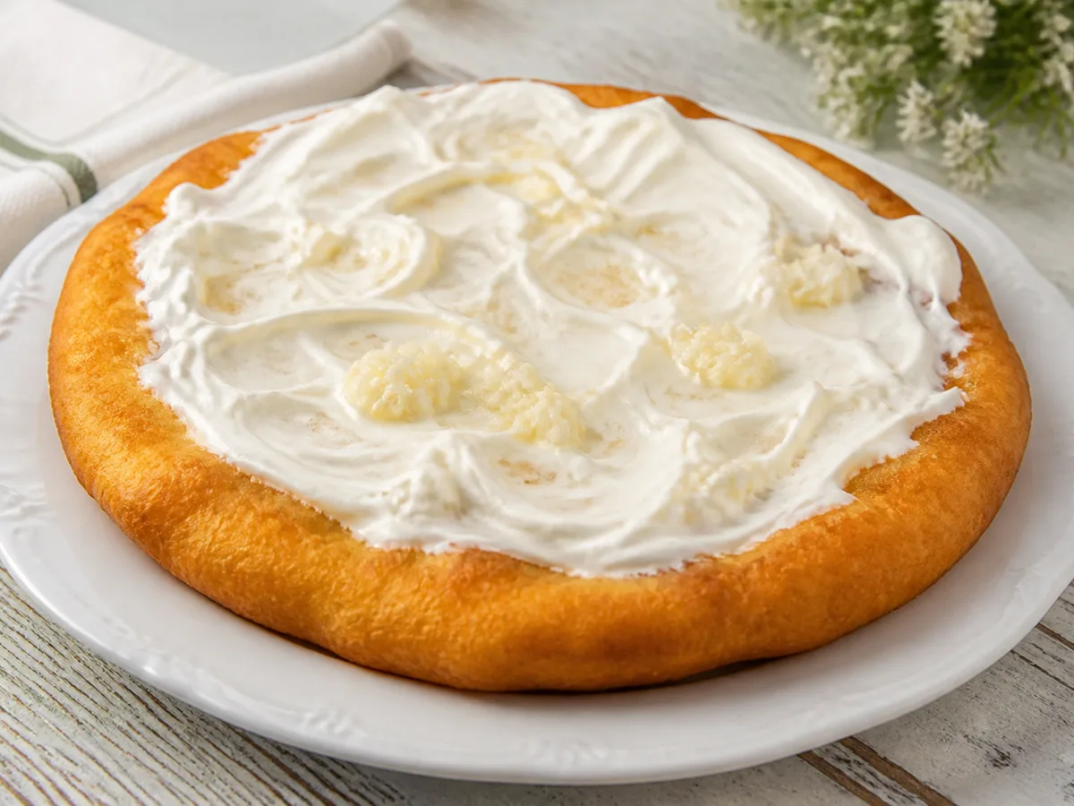 Жареная лепёшка со сметаной