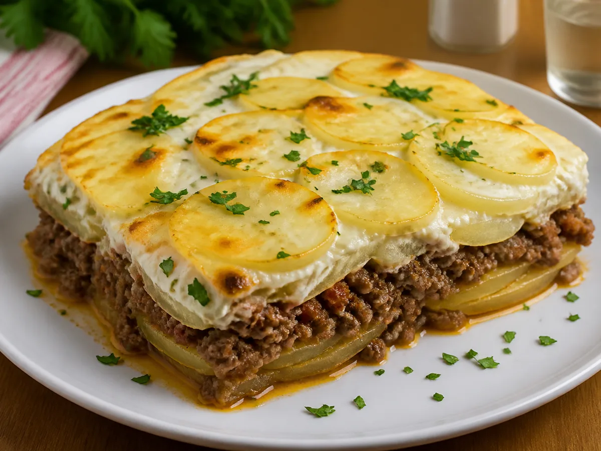Картошка с фаршем и йогуртом