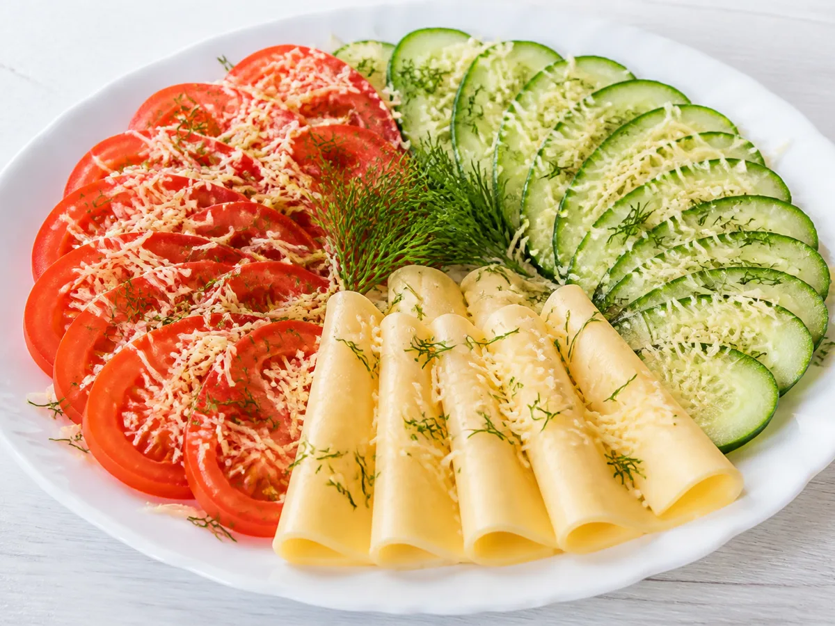 Овощная нарезка с сыром