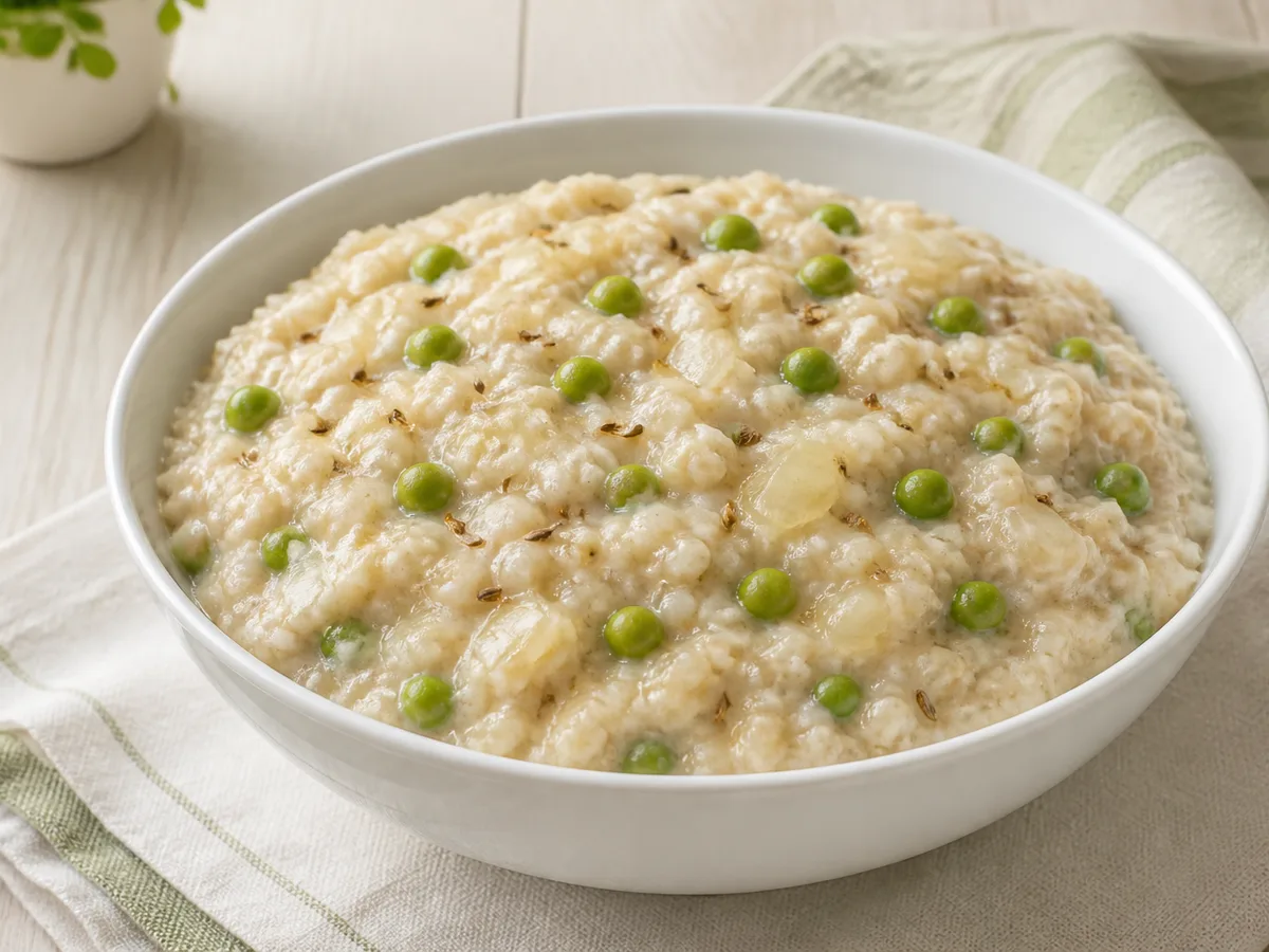 Солёная овсянка с горошком