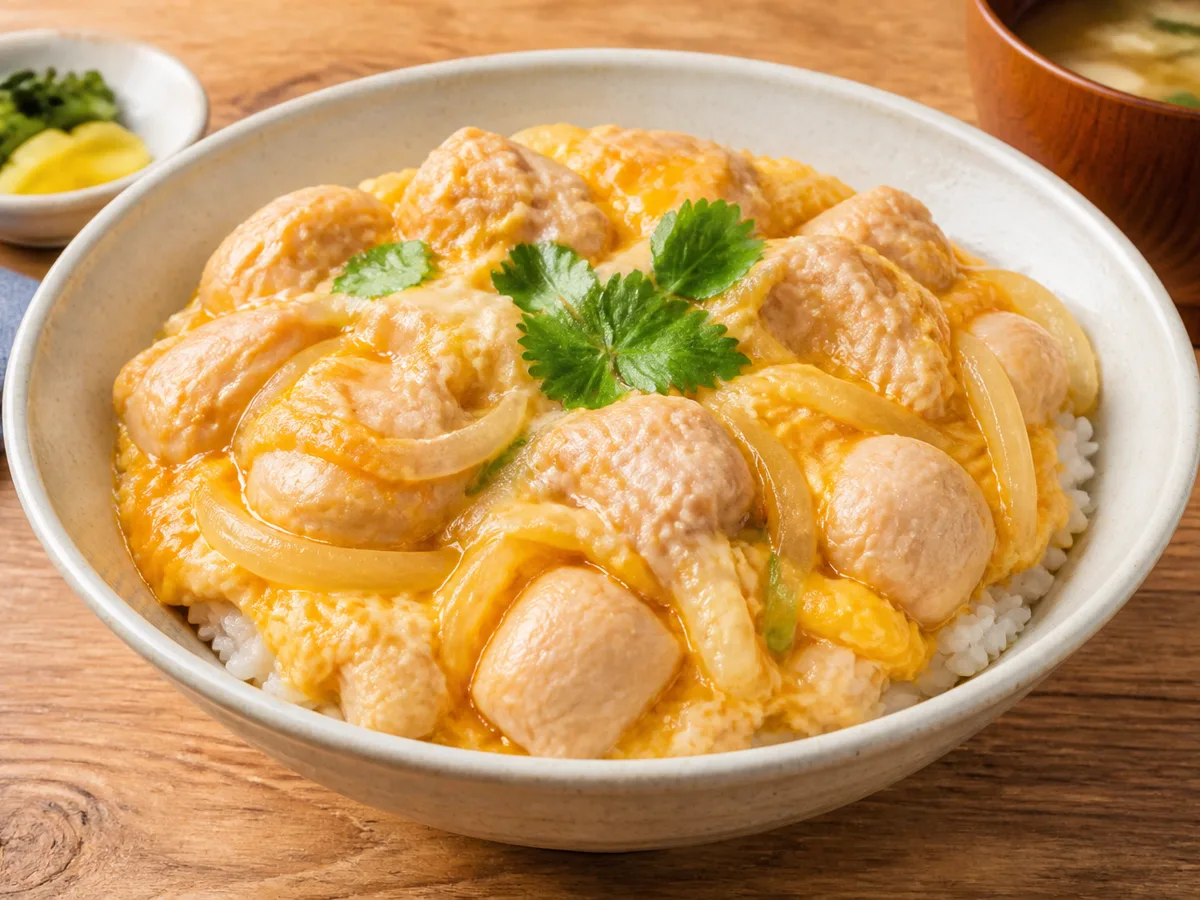 Курица с яйцом на рисе