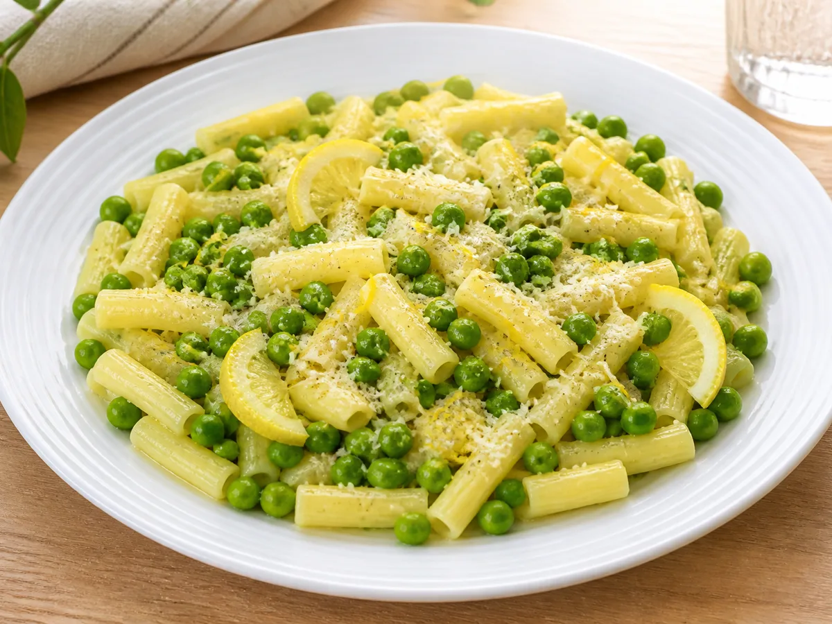 Макароны с горошком