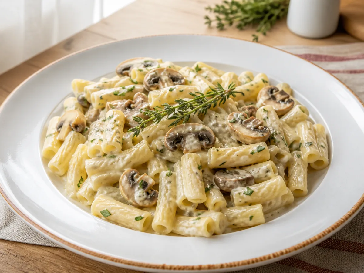 Макароны с грибами