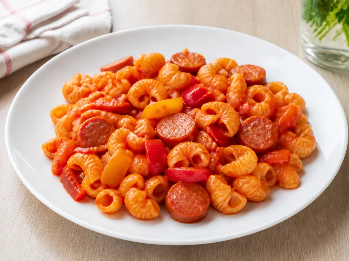 Макароны с колбасками