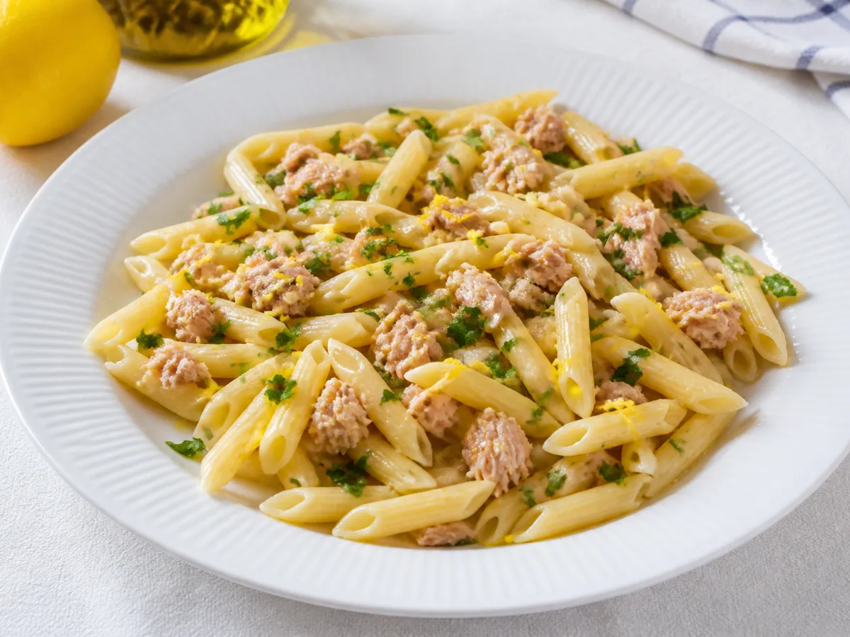 Макароны с тунцом