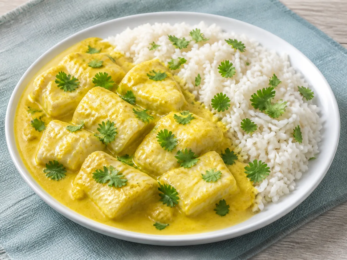 Белая рыба с карри