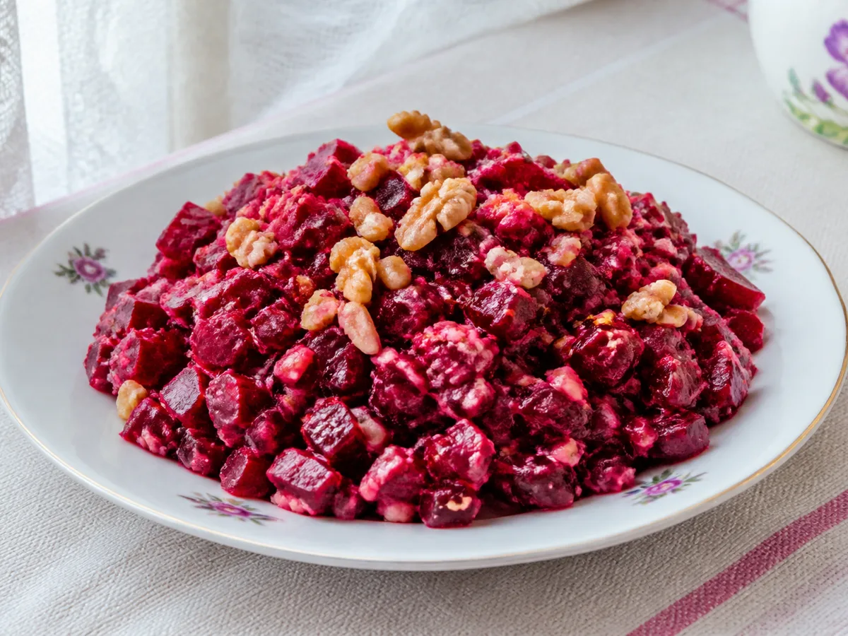 Салат из свёклы с орехами