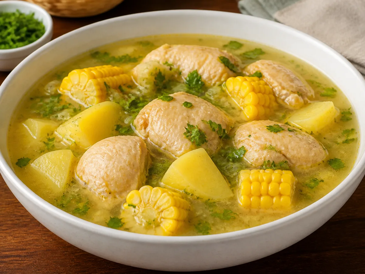 Куриный суп с кукурузой и картошкой