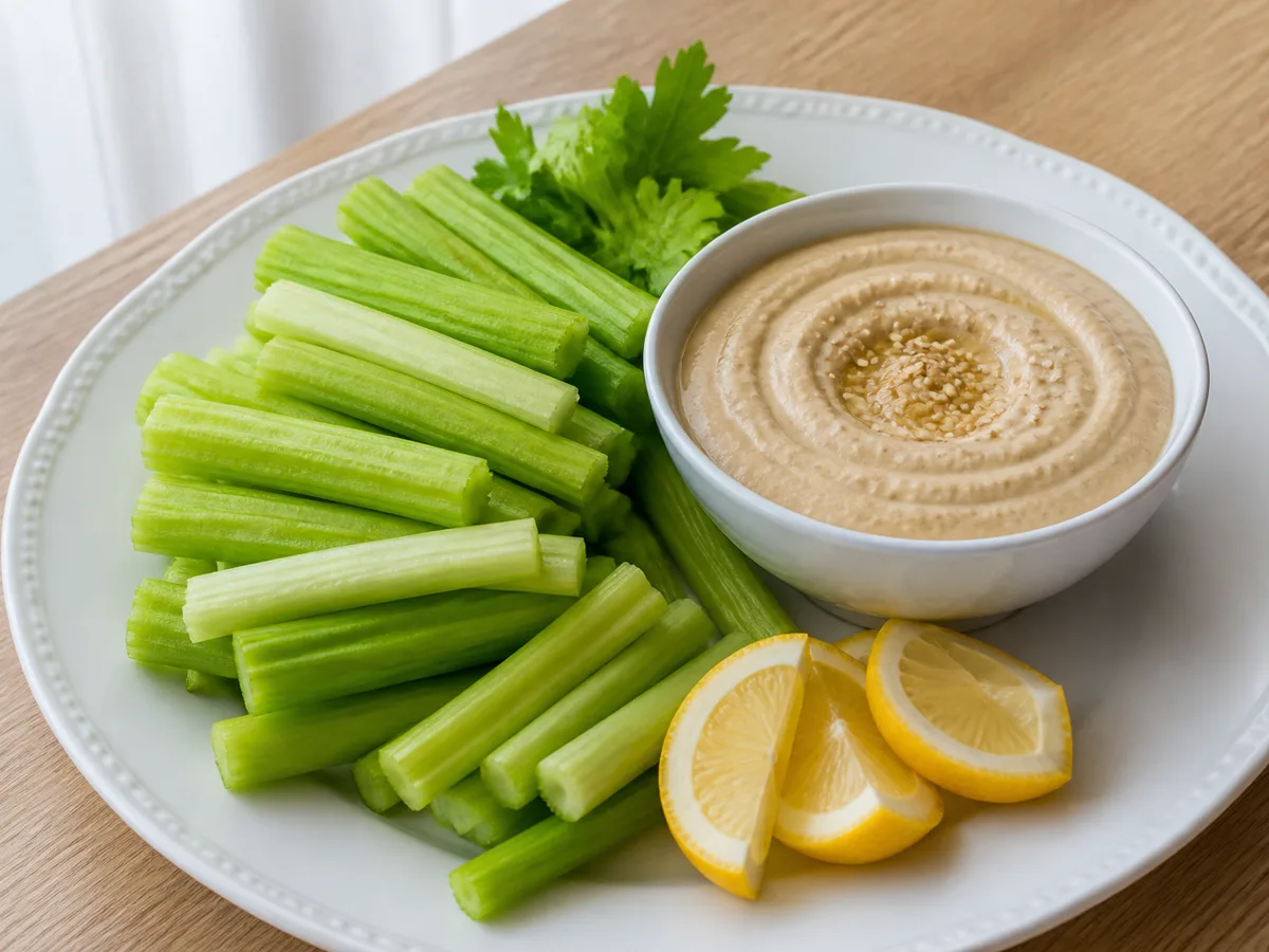 Сельдерей с кунжутной пастой