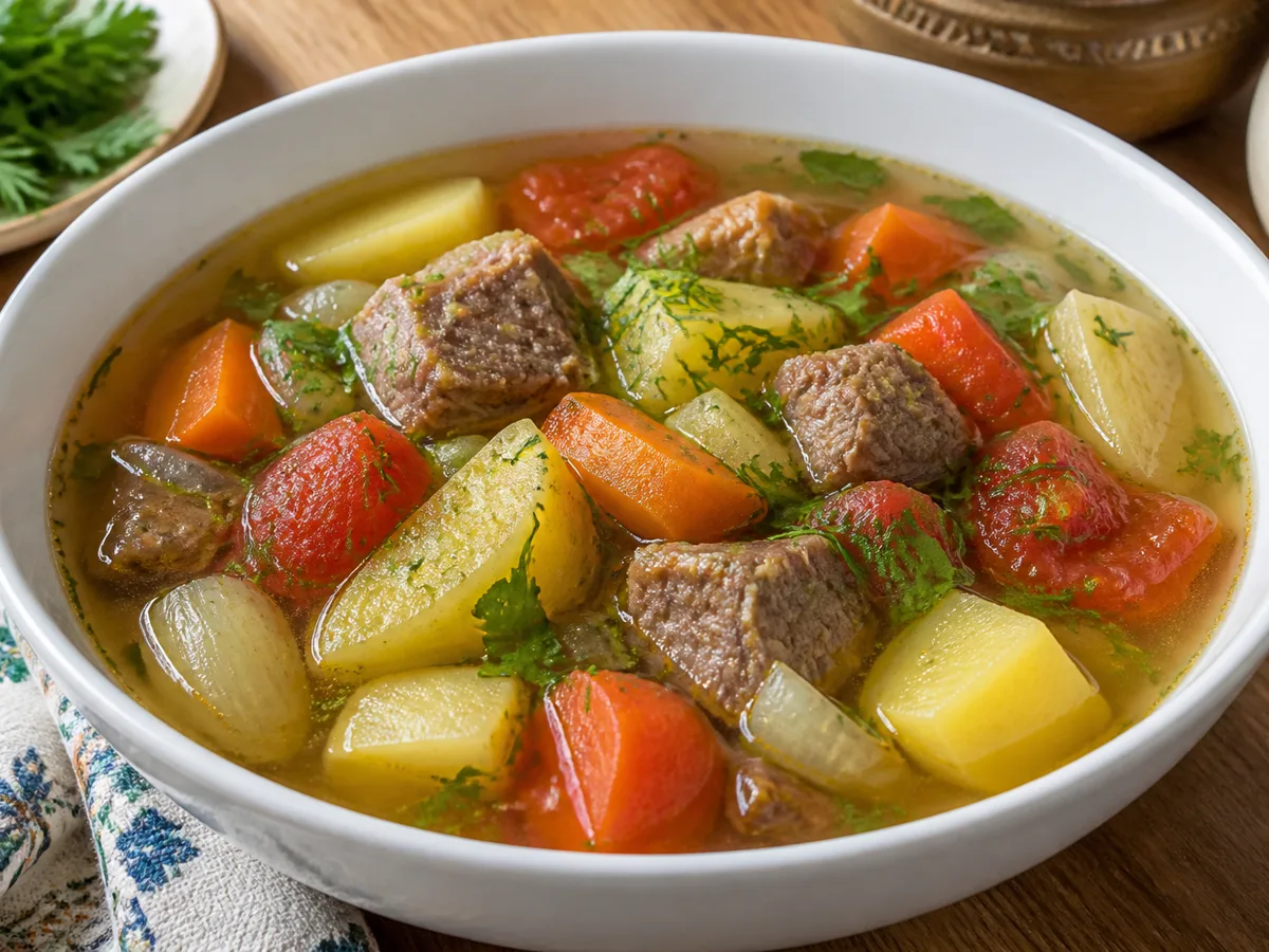 Суп из баранины с овощами
