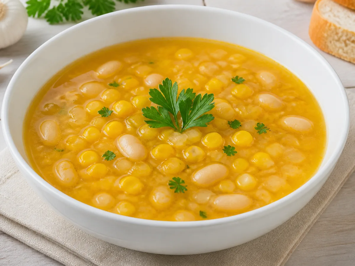 Кукурузный суп с фасолью