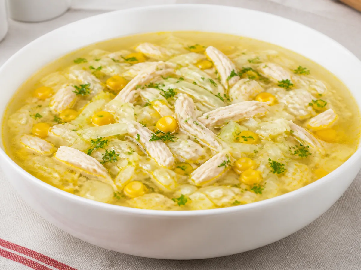 Суп с курицей и кукурузой