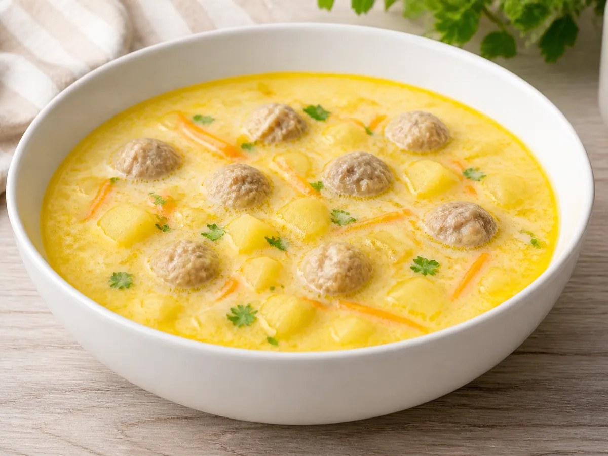 Сырный суп с фрикадельками