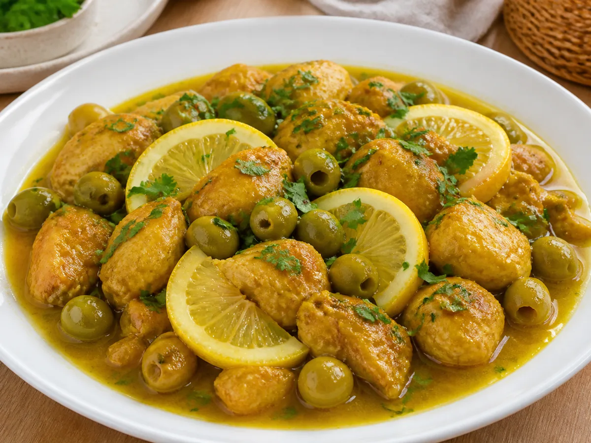 Курица с оливками и лимоном