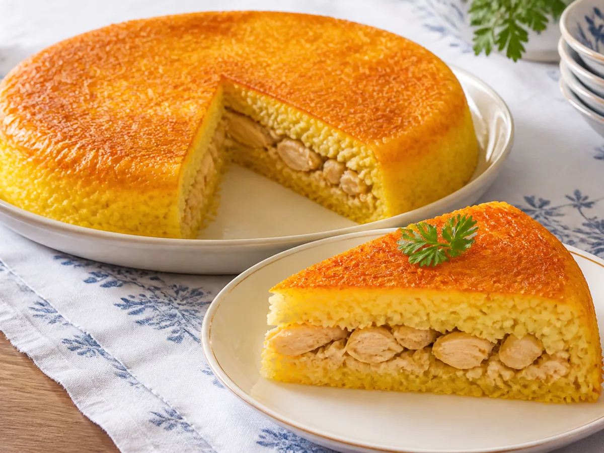 Рис с курицей и йогуртовой корочкой