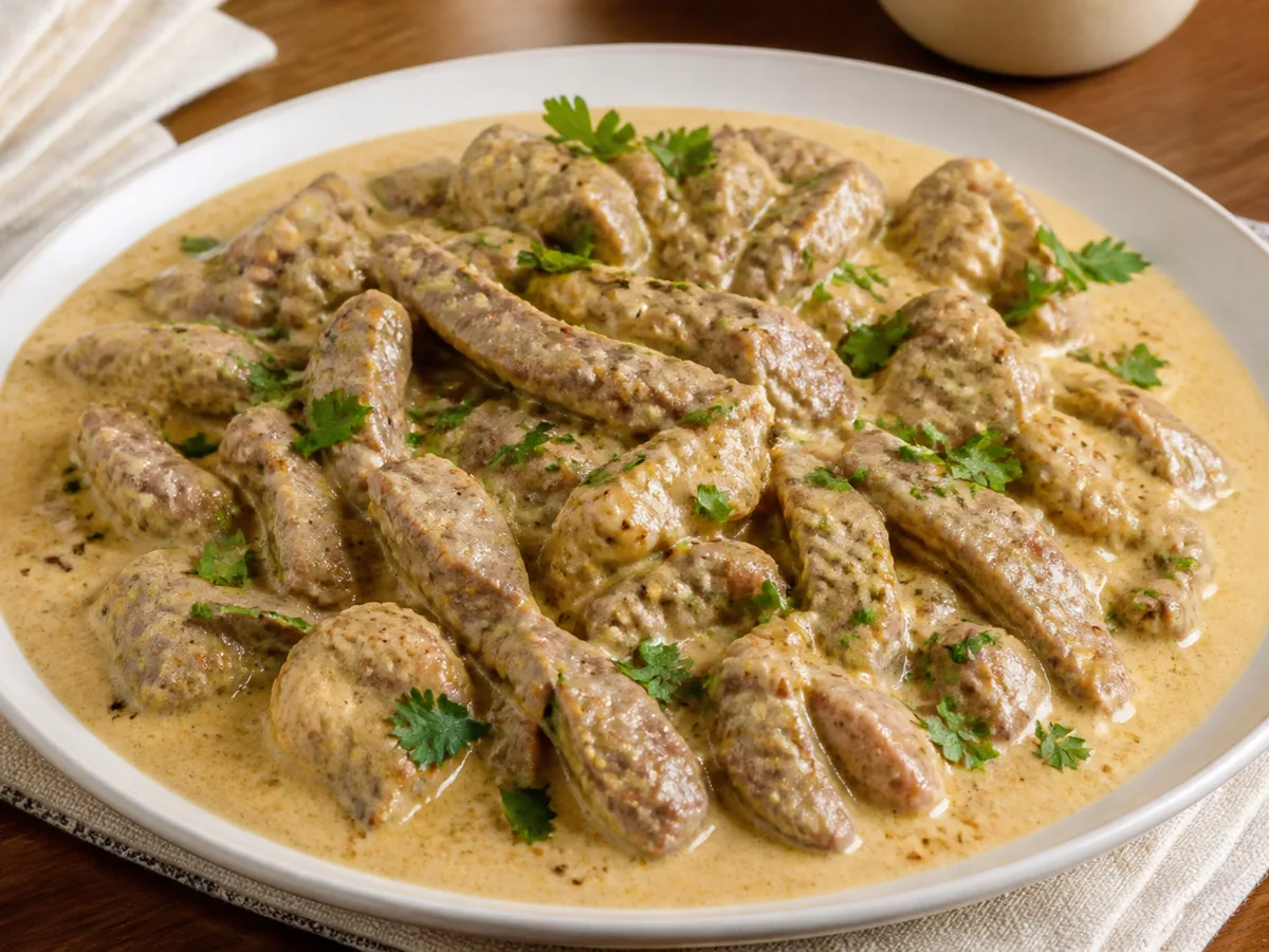 Говядина со сметаной и горчицей