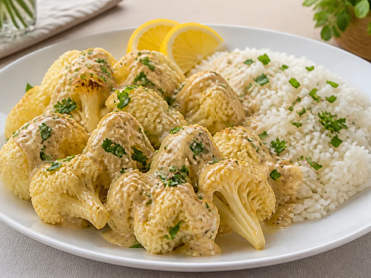 Цветная капуста с кунжутной пастой
