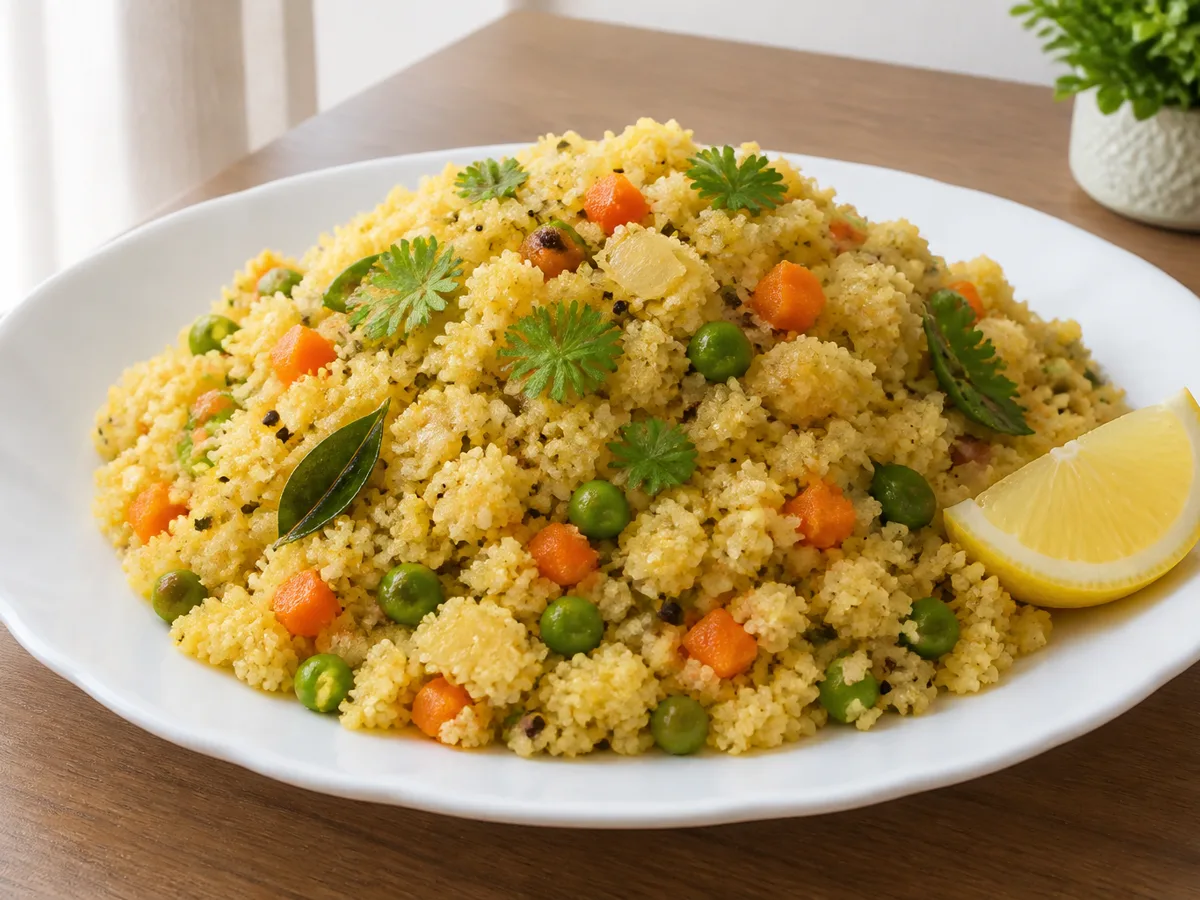 Манная каша с овощами и зирой