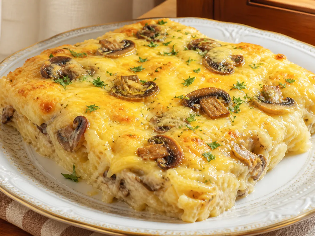 Багет с грибами и сыром