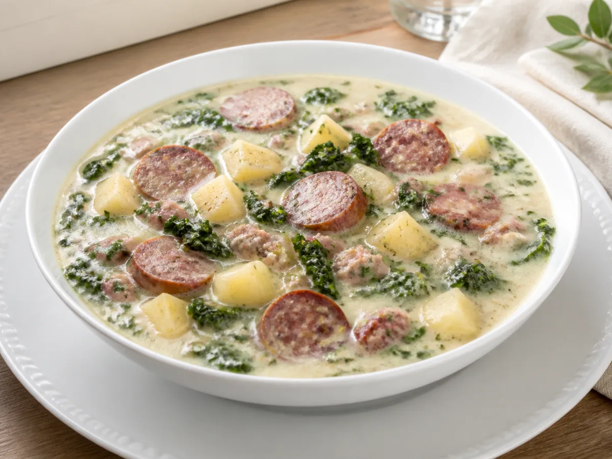 Суп с колбасками и картошкой